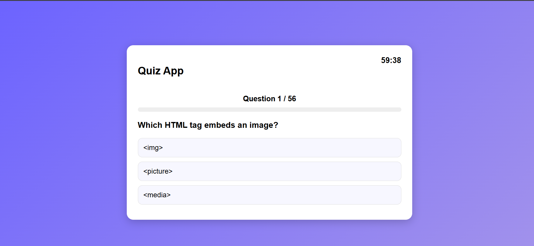 A modern responsive single-page Quiz App